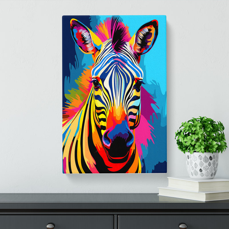 Zebra Pop No.2 - Print, 50cm H x 35cm W x 3cm D