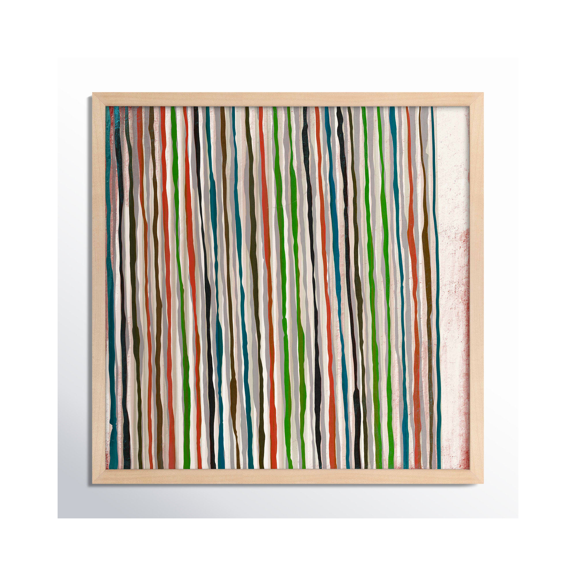 Untitled Linework by Marco Marella For Studio M, Maple Paper Framed, 36" H x 36" W