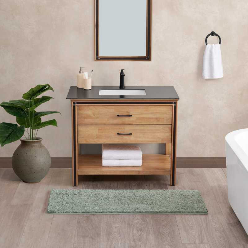 Non-Slip Bath Mat - Basics by Wayfair™, Sage Green, Single - 24" L x 60" W