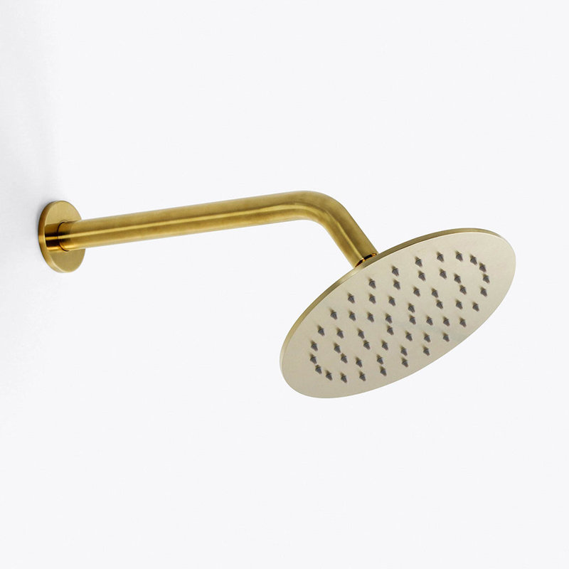 Metro Sharp Nozzles Shower Head - Wall Or Ceiling Mount - 8" Stainless Steel/Matt Black, Satin Brass