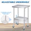 London Boutique Stainless Steel 60.96 cm L x W x 88.9 cm H Adjustable Work Table-135825189-135825192