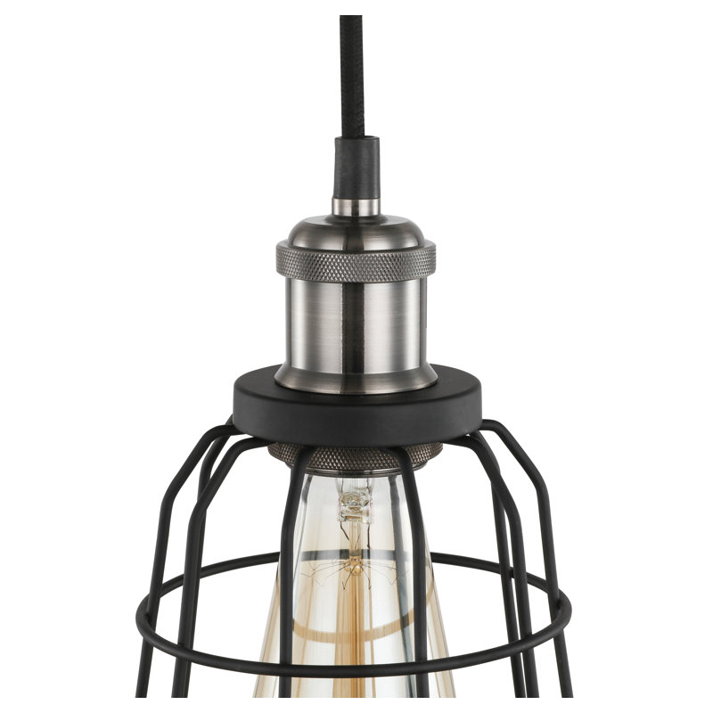 Luminaire suspendu 1 cloche pour une cloche Pinnix, Nickel antique