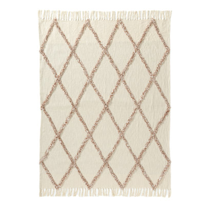 Crossed Diamond Hand woven Soft Cotton Throw Blanket