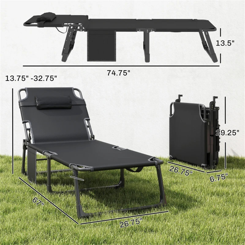 Ensemble de 2 chaises de jardin, Noir