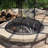  Reinforced Steel Mesh Black Fire Pit Spark Screen with Ring Handle-1694025163