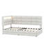 Lit de jour rembourré avec rangement 2 tiroirs et station de charge, structure de lit de jour avec lumières DEL et tête de rangement-1830966170