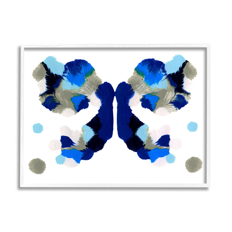 Abstrait à l'encre abstraite, giclée par Emma Caroline, H 11 po x l 14 po x P 1,5 po, Giclée encadrée blanc bord de mer