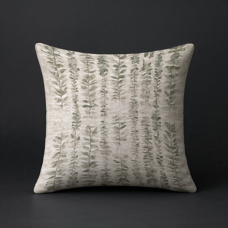 Coussin décoratif intérieur / extérieur gris Modern Modern, Beige / brun abstrait, Carré 16 po
