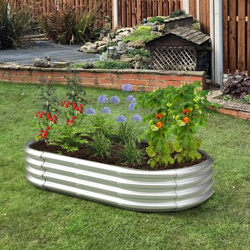 Metal Raise Garden Bed, 12" H x 72" W x 36" D, 1