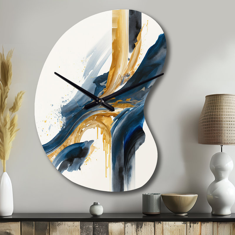 Élégante spirale abstraite VI - horloge murale asymétrique en spirale abstraite, Grand