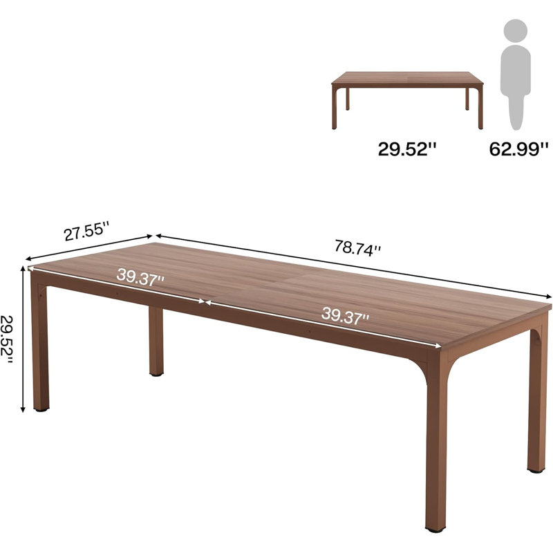 Steel Executive Desk, Coffee Brown, Coffee Brown