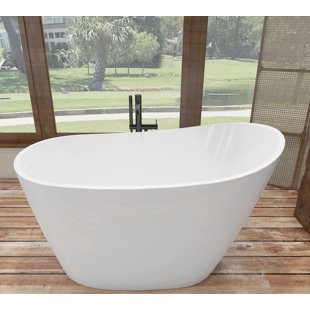 J29 51" x 30" Freestanding Soaking Acrylic Bathtub Free Standing Tub Deep Soaking Bath Tub