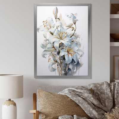 «White Lilies In Bloom Bloquet I» sur toile