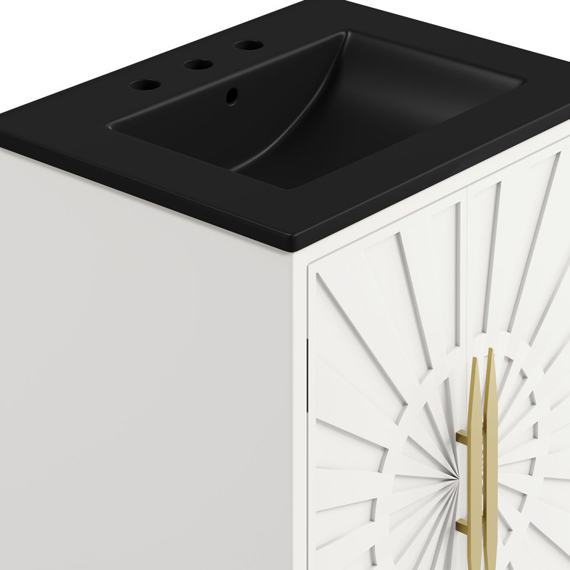 Meuble-lavabo de 24 po Awaken, Blanc, Noir