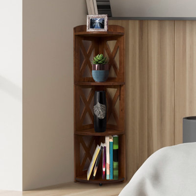 Wood Corner Bookshelf by Gracie Oaks