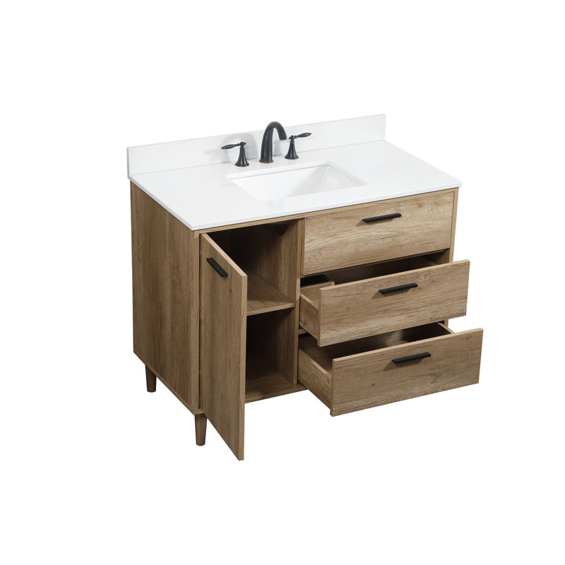 Ensemble de meuble-lavabo simple 42 po Baldwin, Chêne naturel