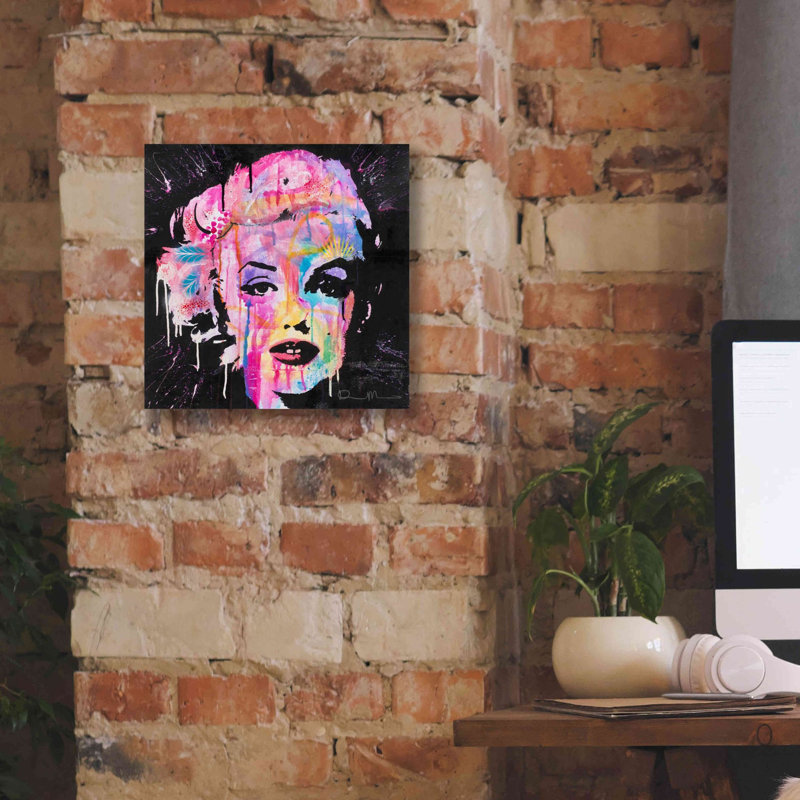 «Marilyn Monroe» par Dean Russo, art mural sur toile, H 12 po x l 12 po x P 0,75 po