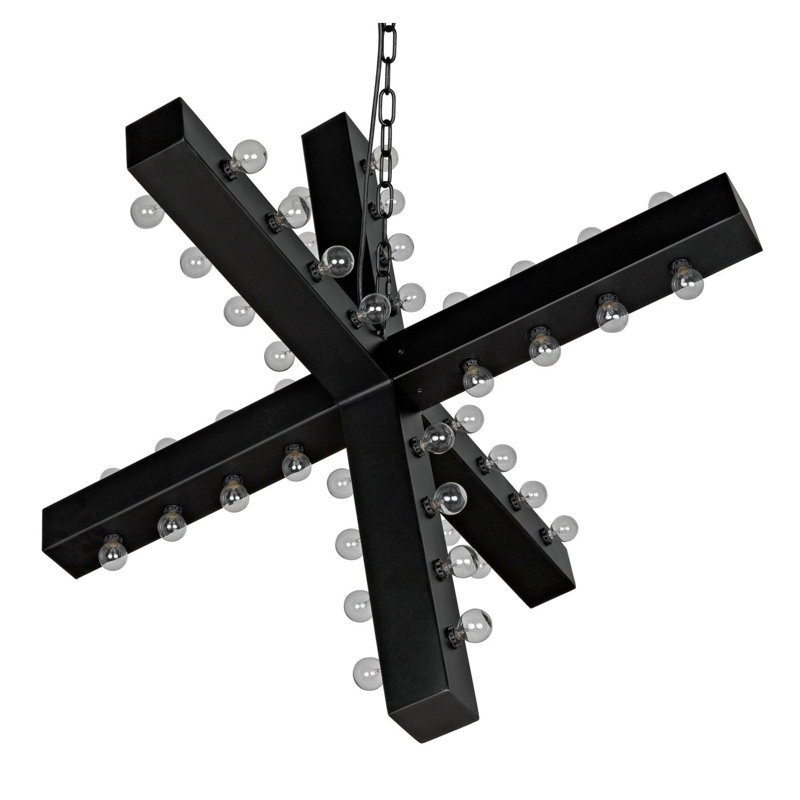 Cruzar 48 - Light Chandelier, Matte Black, 34.5" H x 52.5" W x 52.5" D