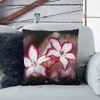 Pink Lily Flowers Scatter Cushion