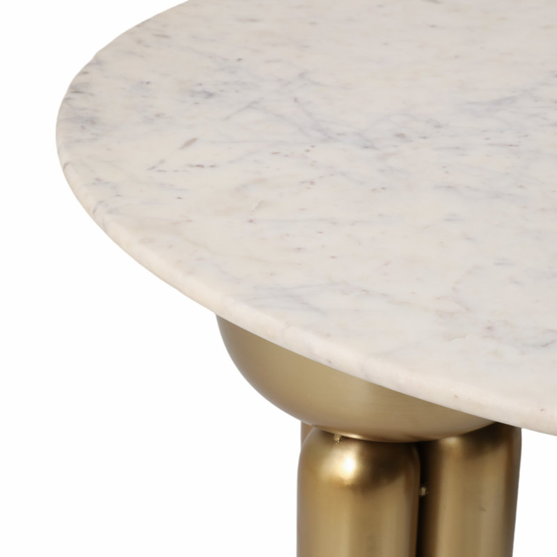 Console en métal avec plateau en marbre - solution de rangement élégante