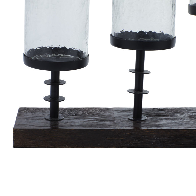 Bougeoir en métal et verre
