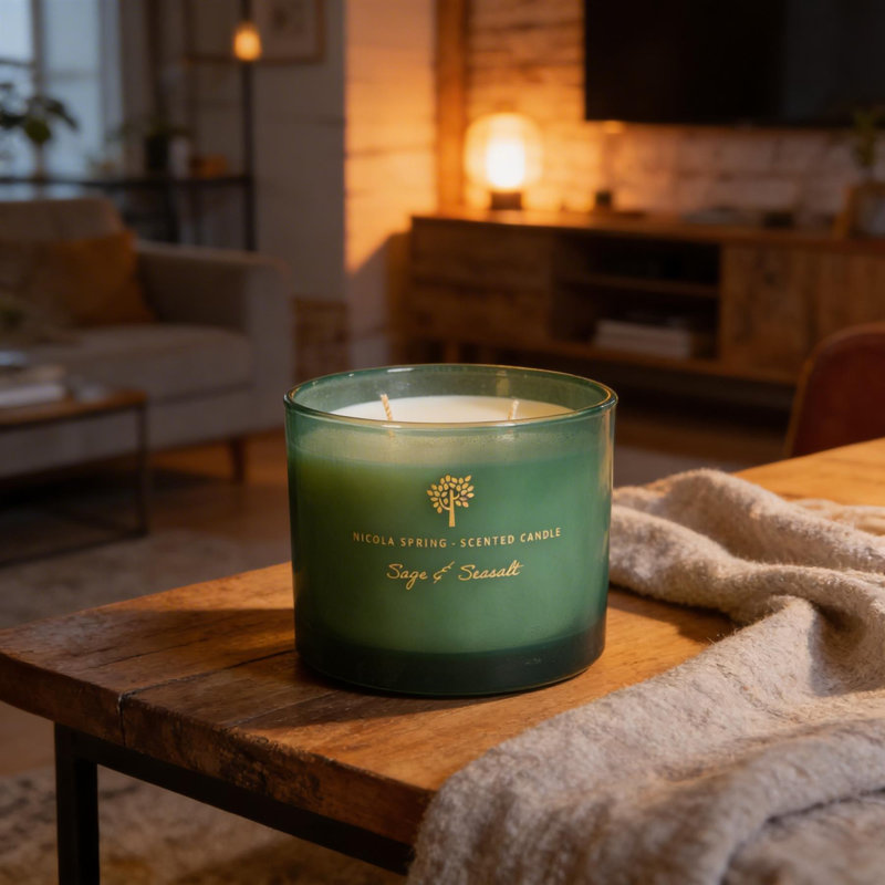 Nicola Spring - Scented Candle & Reed Diffuser - 350g - Sage & Seasalt