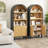 5 - Tier Arched Bookcase With Open Shelves And Cabinet