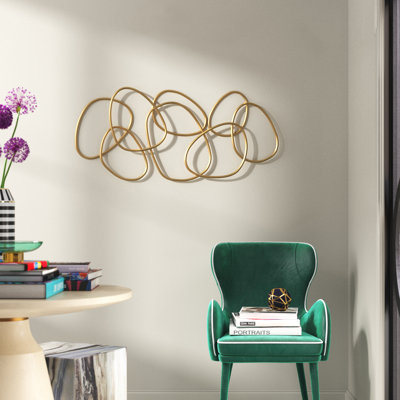Metal Interlocking Rings Abstract Home Wall Decor