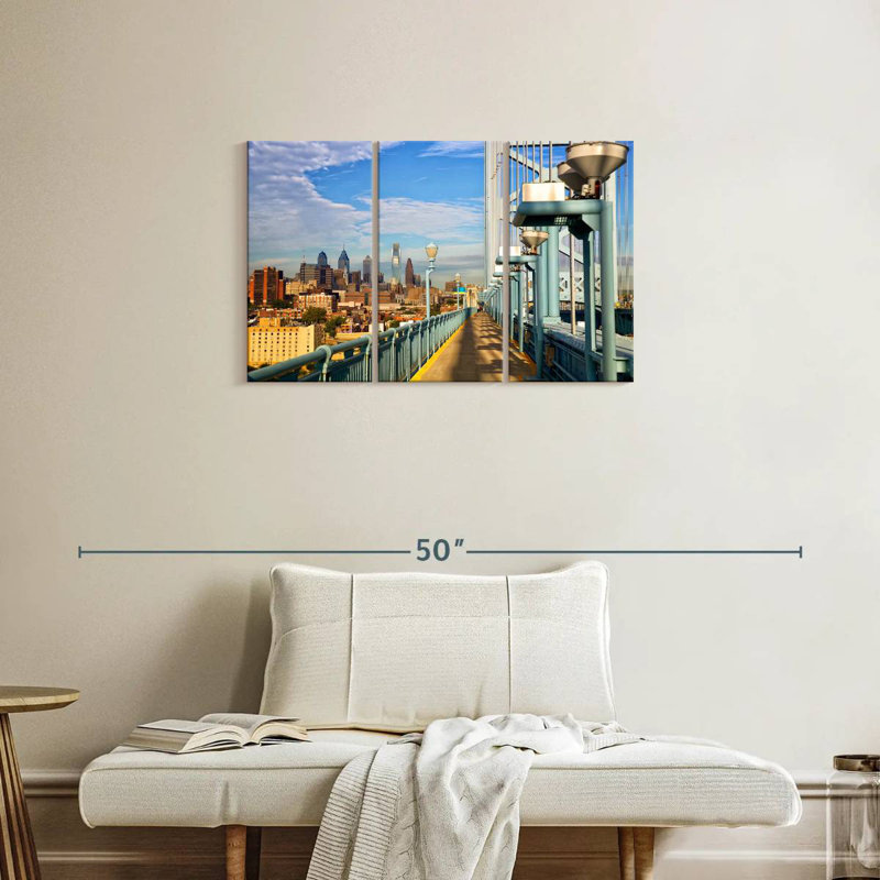 Sireci Along Ben Franklin Bridge, 20" H x 33" W