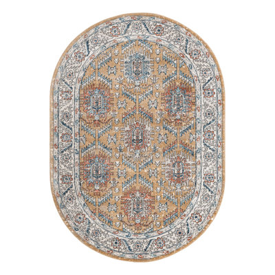 Weingartner Performance Mustard Yellow/Ivory/Blue Rug