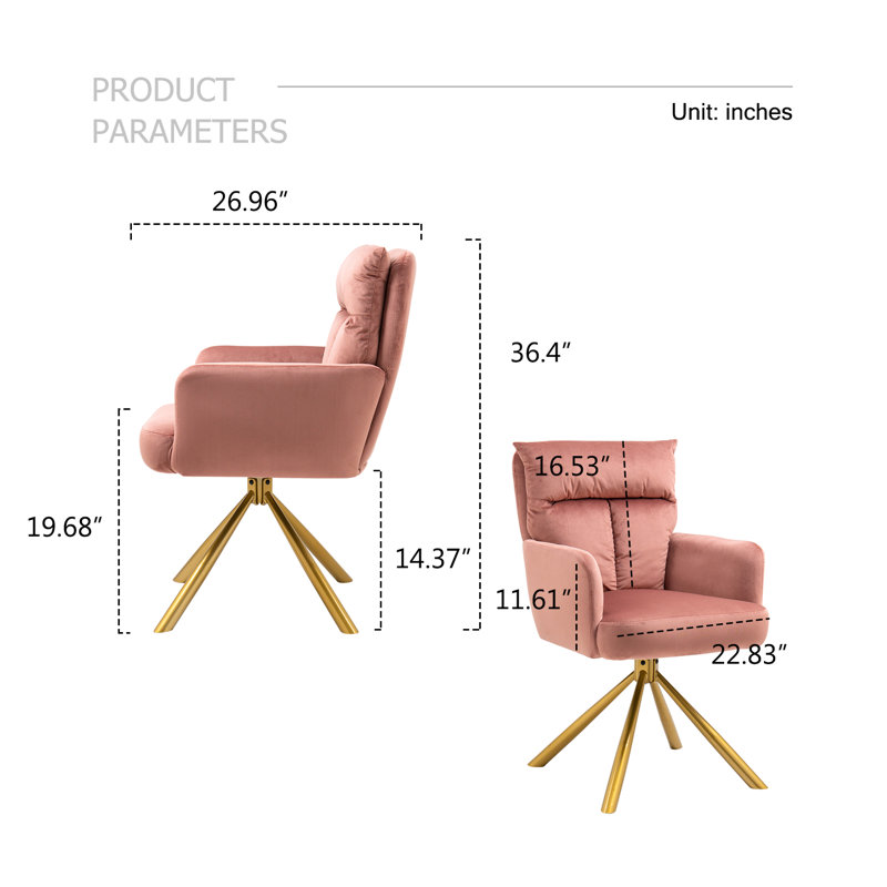 Fauteuil de maquillage Etian, Rose