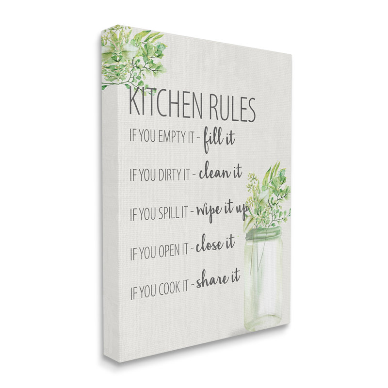 " Kitchen Rules Share It " by Kim Allen, 30" W x 40" H