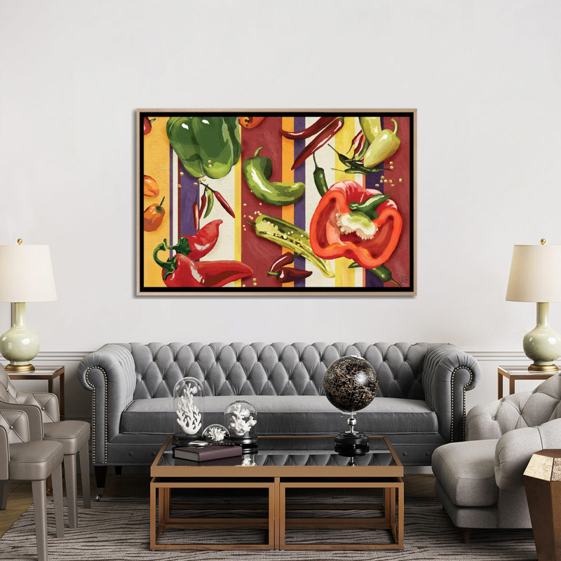 Sarape Peppers II - reproduction d'art murale - toile encadrée, H 40 po x l 60 po, Toile à cadre flottant sans passe-partout