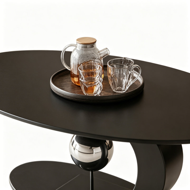 Table basse Italian Minimal Stylish, H 17,71 po x L 51,18 po x l 27,55 po, Noir