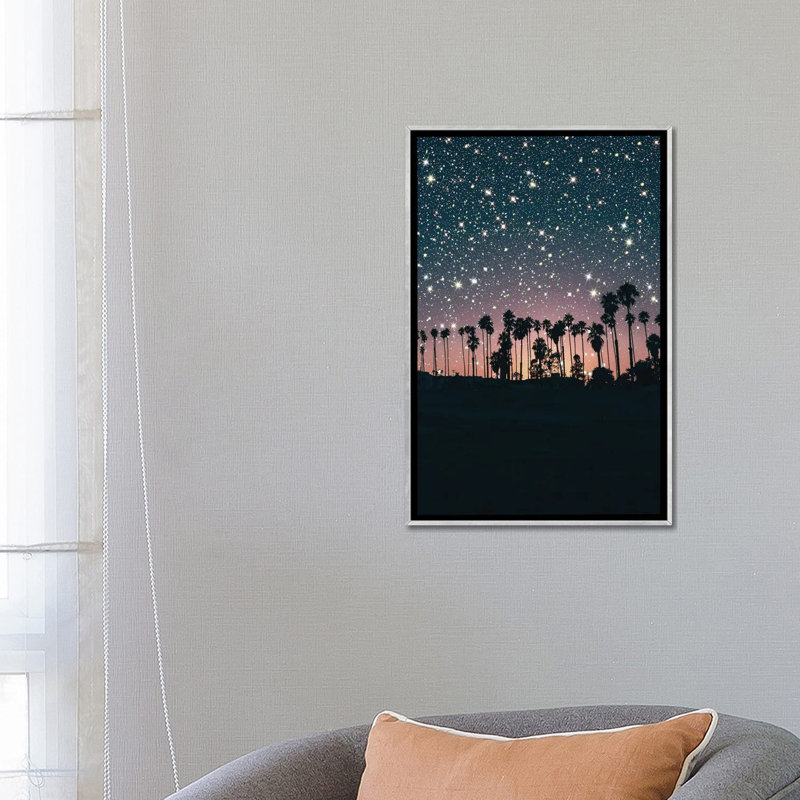 Crépuscule ciel scintillant-impression d’art graphique, H 26 po x l 18 po x 1,5 po, Cadre argenté, Pas de tapis