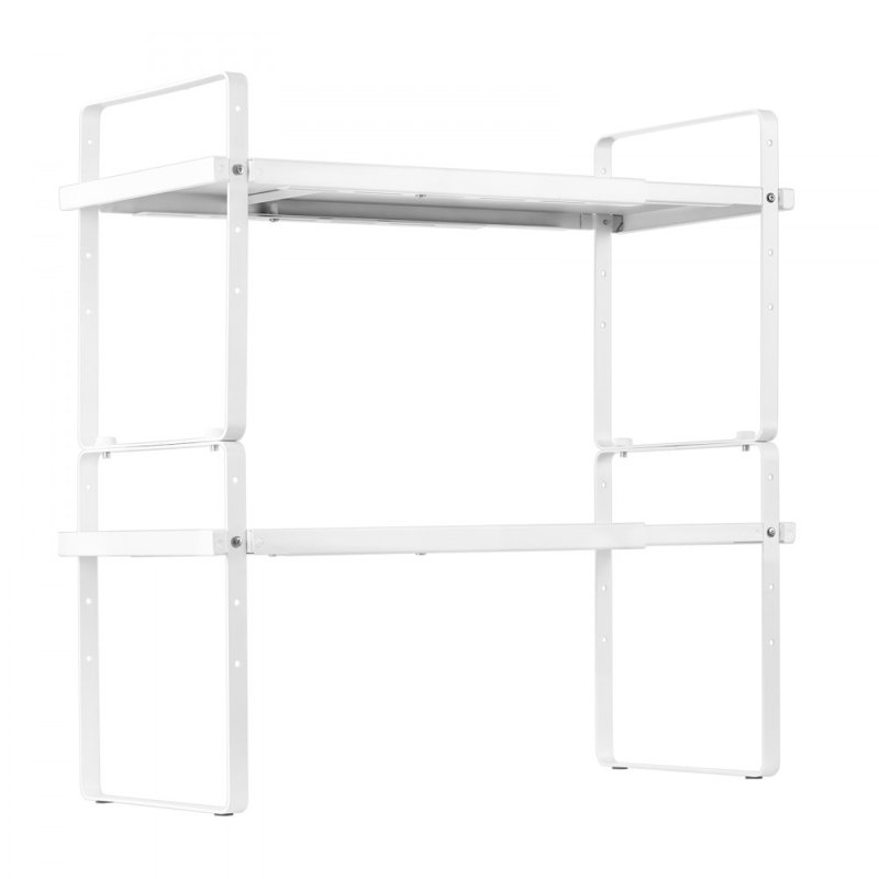 Étagère à épices de cuisine à 2 niveaux, Blanc