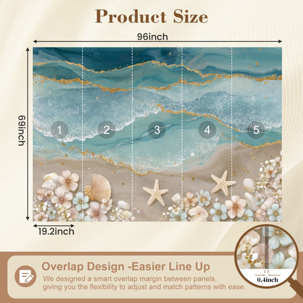 Red Barrel Studio Peel and Stick Wallpaper Beach Seashell Coastal ...