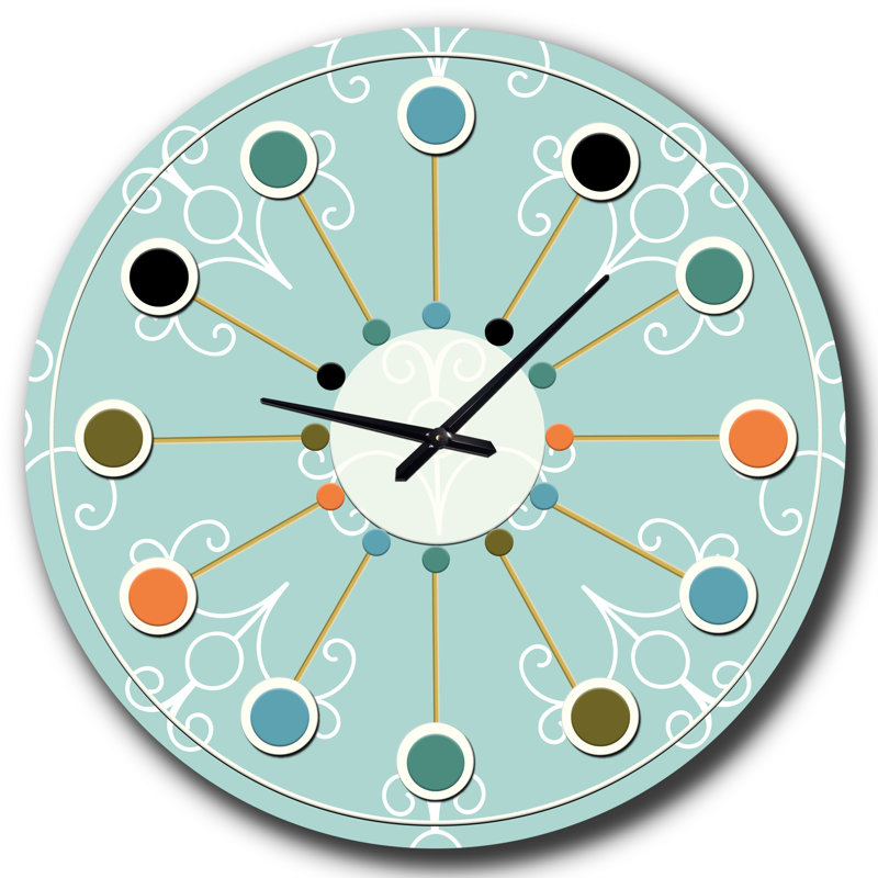 Horloge murale Turquoise Minimal, Petit