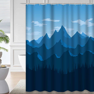 Rideau de douche avec 12 crochets Mountain Mountain