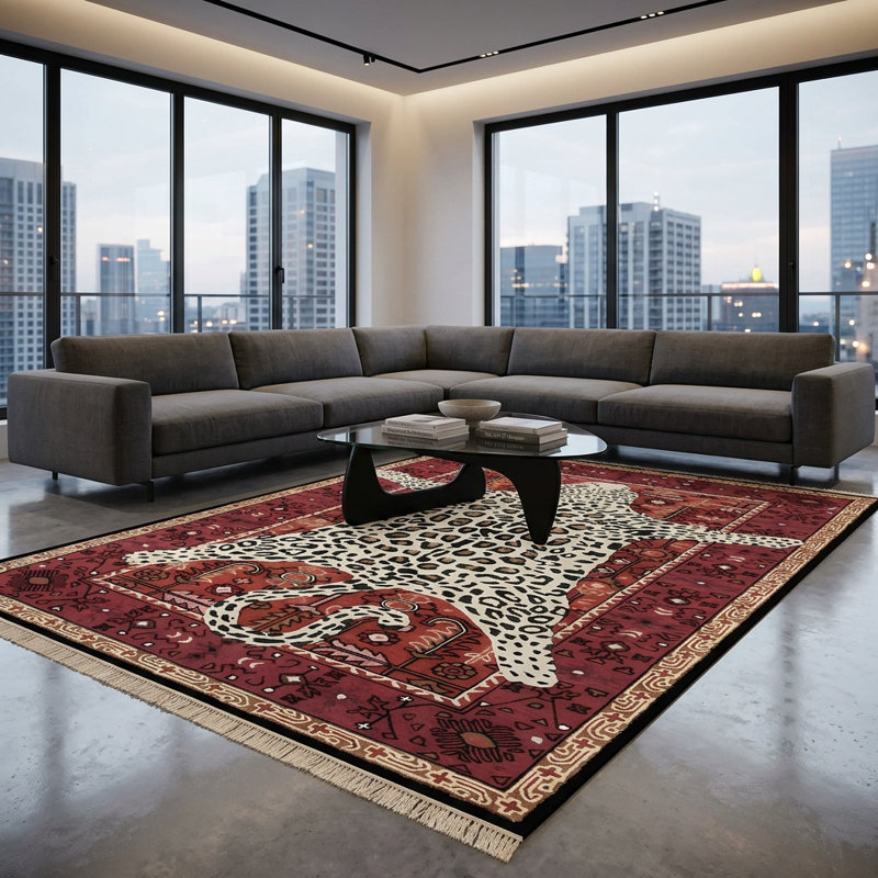 Tapis léopard héritage 5 pi x 8 pi