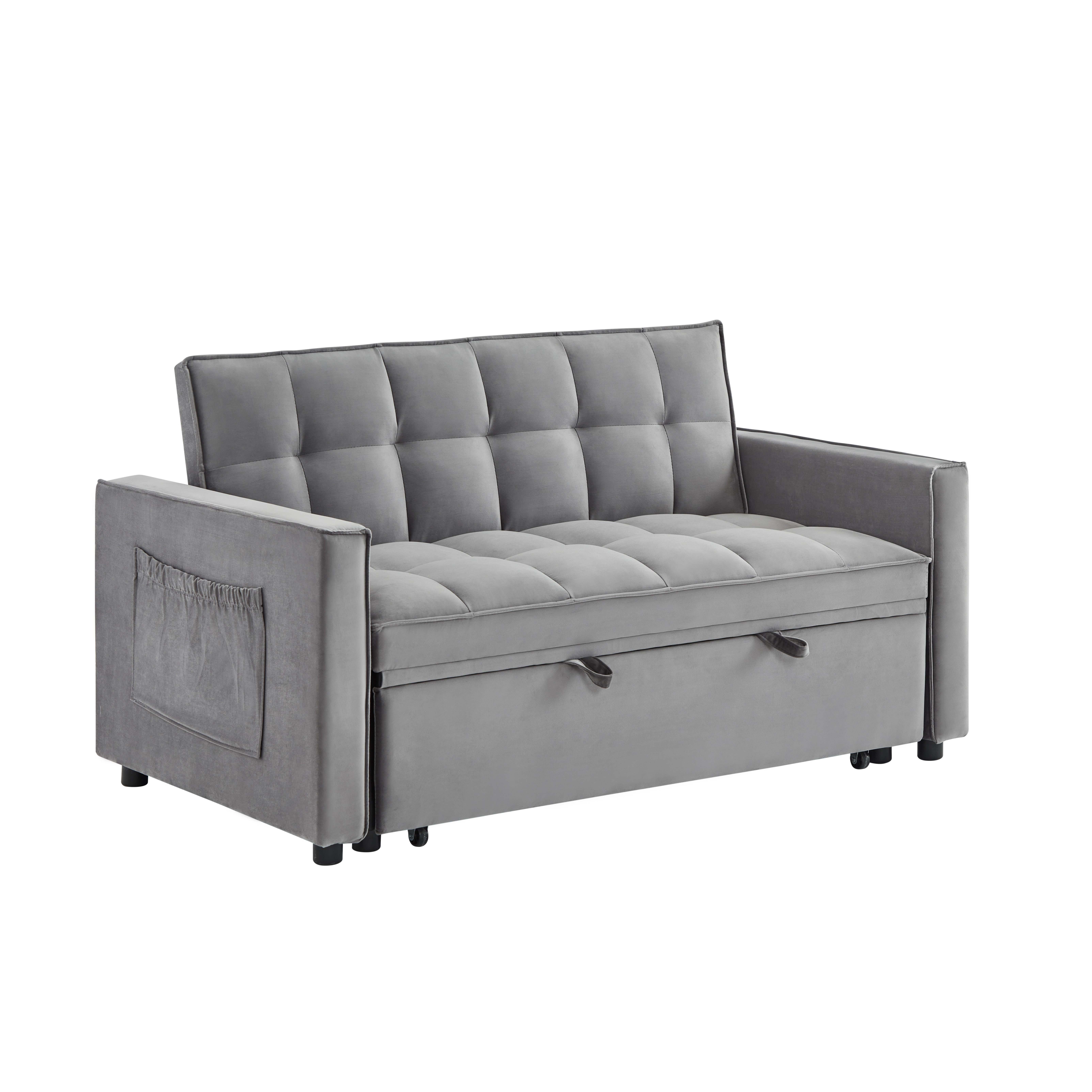 Mercer41 Shaiana 54.72'' Velvet Square Arm Sofa Bed & Reviews | Wayfair