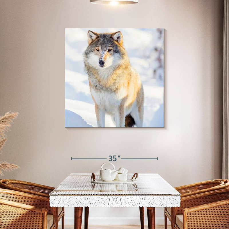 Brampt Winter Gray Wolf, 39" H x 39" W