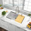 Évier de cuisine en quartz 33 po x 22 po - extra profond, résistant à la chaleur, design moderne-115613313