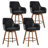 Set of 4 Swivel Upholstered 25'' Counter Stool with Solid Wood Frame & Full Back Arms-1011437148