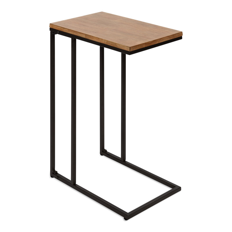 Table de bout en métal Amald 19 x 12 x 27 brun noyer, Brun rustique