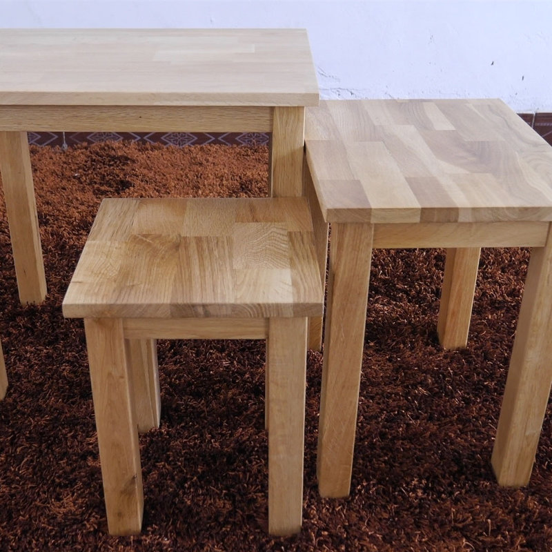 Salford Solid Wood Nesting Tables, Light Brown