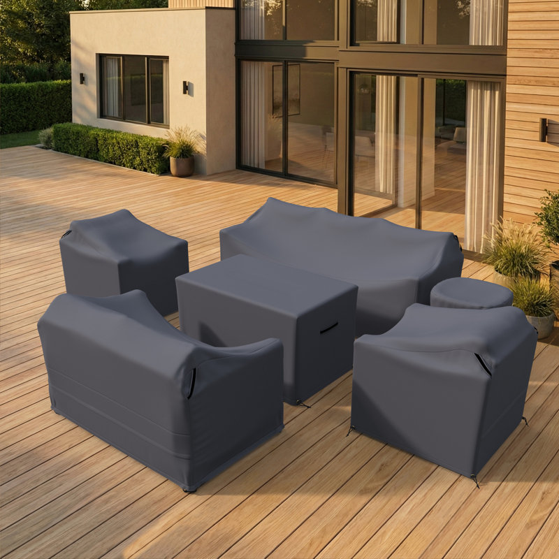 Lovall Premium All-Weather Wicker Outdoor Conversation Sets Group Seating Patio Furniture Covers
