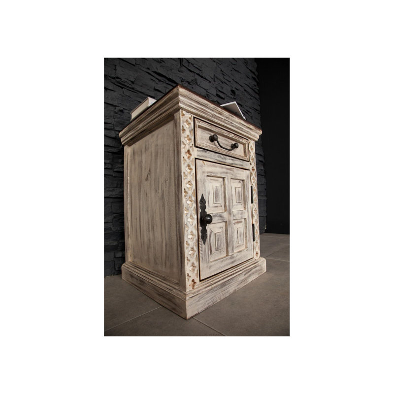 Castle 45cm W Solid Wood Bedside Table