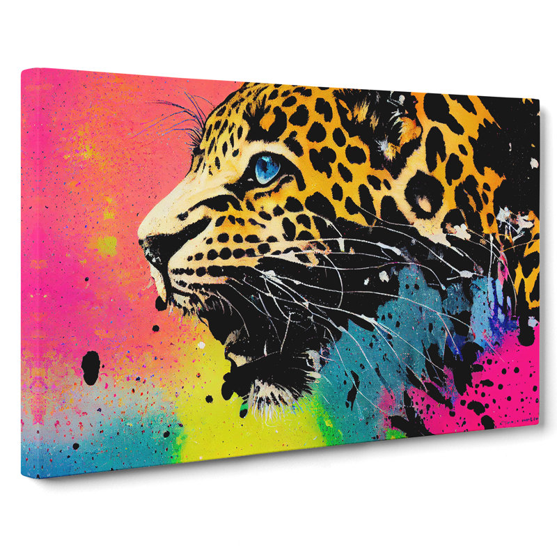 Leopard Splash Abstract - Wrapped Canvas Print, 35cm H x 50cm W x 3cm D