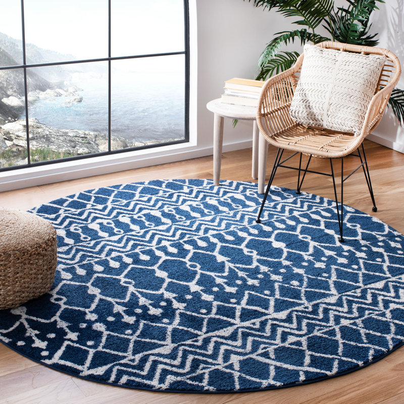 Remaley Tulum Performance Southwestern Rug, Round 6'7"